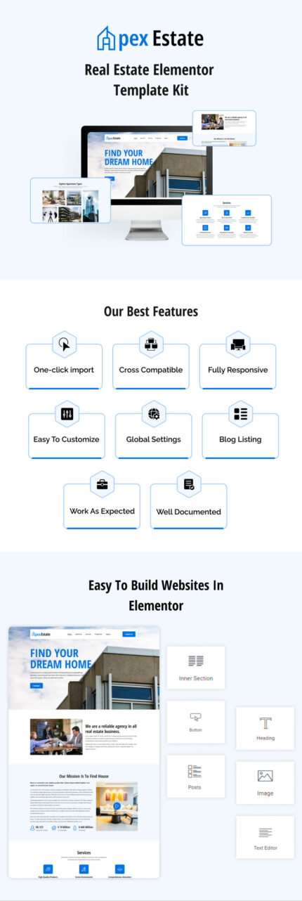 Apex Estate - Real Estate Elementor Template Kit - Features Image 1