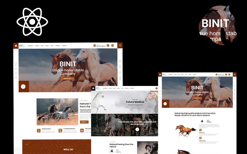 Binit Animals and Horse Сlub React Template - Features Image 1