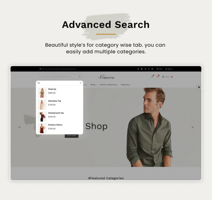 Converse Mega Style–Minimal Fashion Shopify 2.0 Responsive Theme - Features Image 5