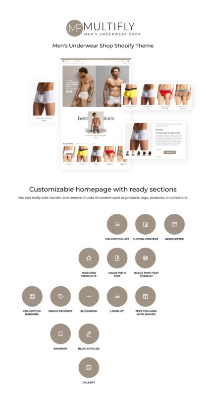 Multifly Men's Underwear Shop Shopify Theme - Features Image 1