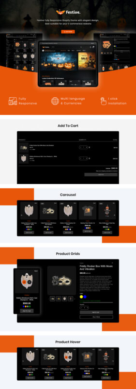 Festive - Halloween & Christmas Gift Responsive Shopify Theme - Features Image 1