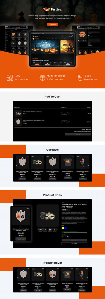 Festive - Halloween & Christmas Gift Responsive Shopify Theme - Features Image 1