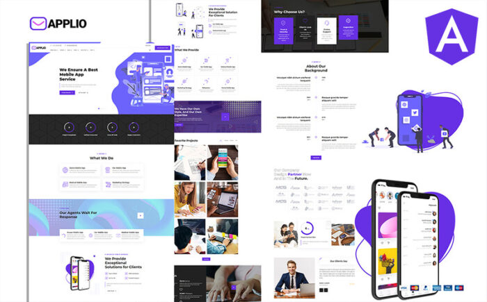 Applio Mobil Web Application Angular JS Website Template - Features Image 1