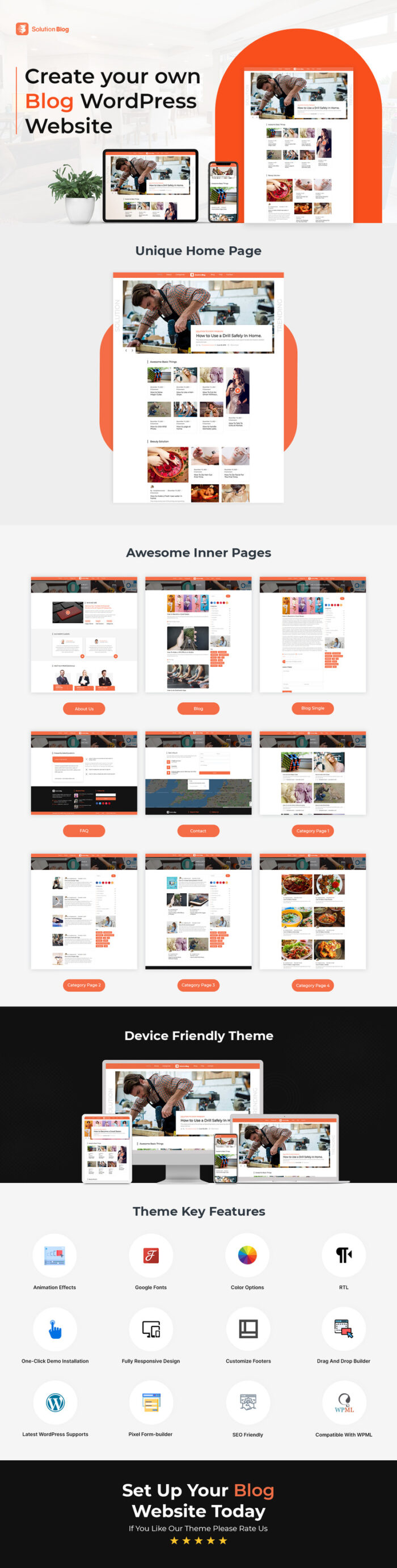 Solution Blog WordPress Theme - Features Image 1