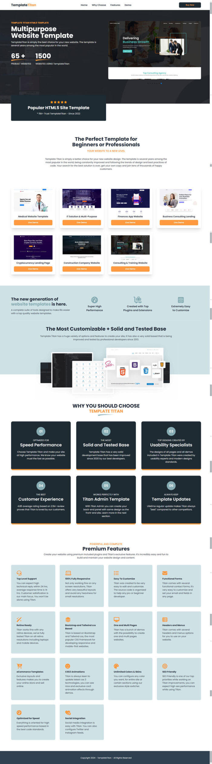 TemplateTitan | Multipurpose Website Template - Features Image 1