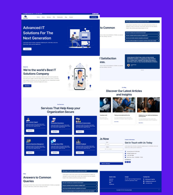 One Page IT Solutions and Services WordPress theme - Features Image 1