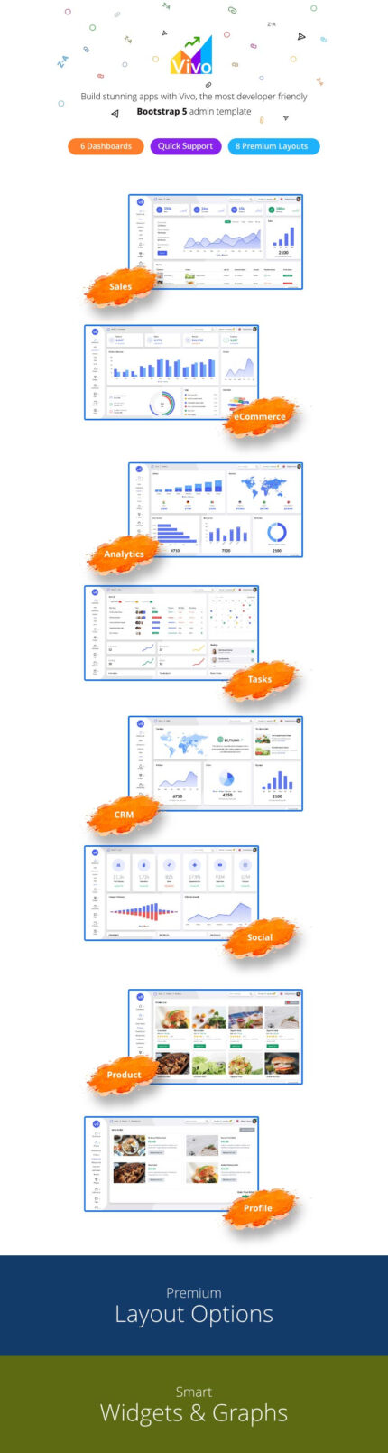 Vivo - Bootstrap 5 Admin Dashboard Template - Features Image 1