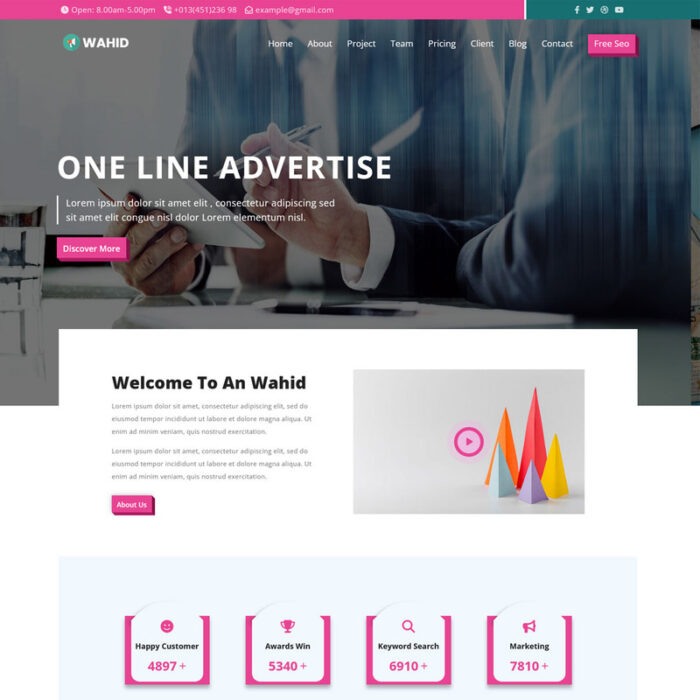 Wahid - Advertising Html5 Landing Page Theme - Features Image 1