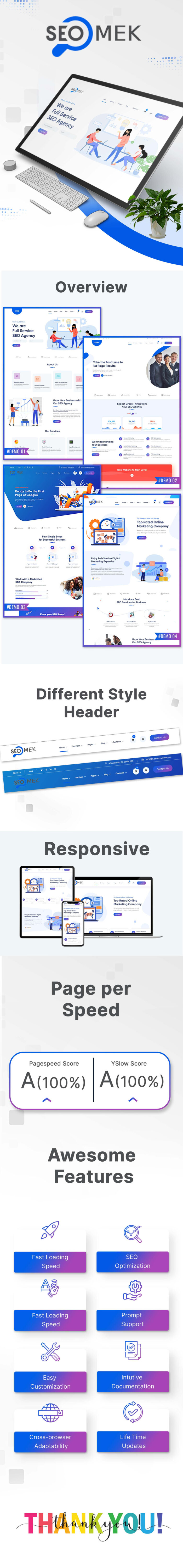 SEOMEK - SEO & Marketing HTML5 Template - Features Image 1