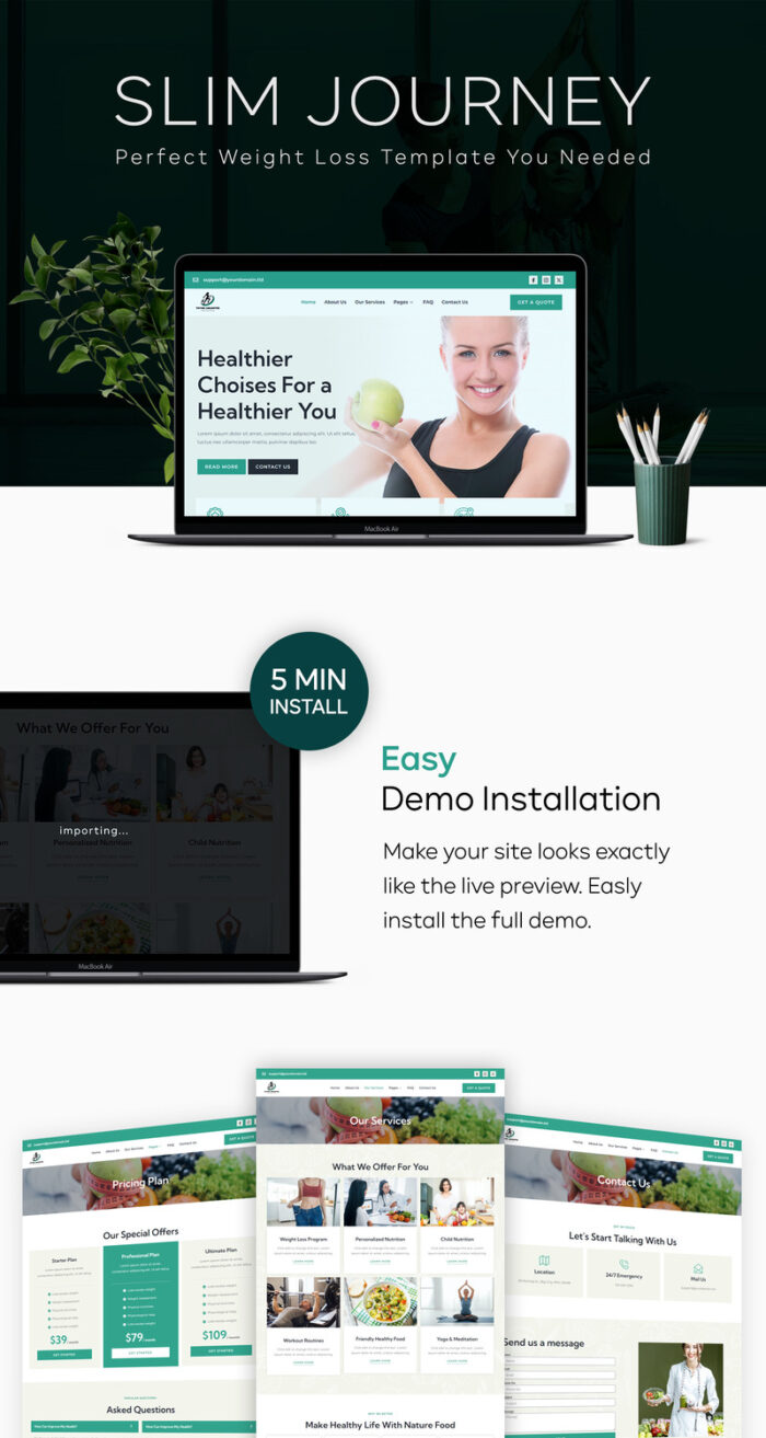 Slim Journey - Minimal & Modern Weight Loss Theme - Features Image 1