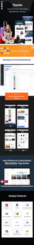 Tourio - Travel & Tour Booking WordPress Theme - Features Image 1