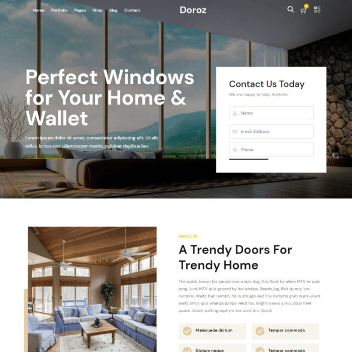 Doroz - Windows & Doors Company High Quality Wordpress Theme - Features Image 1