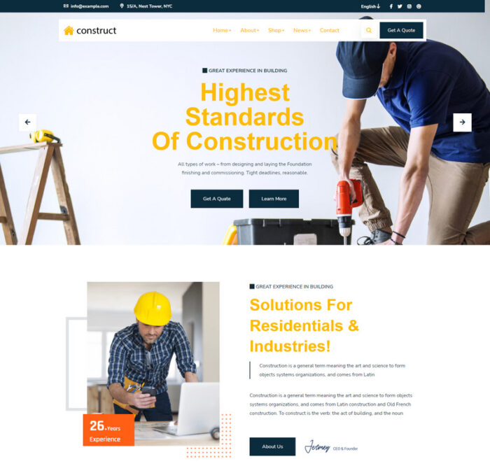 Construct Construction HTML Template - Features Image 1