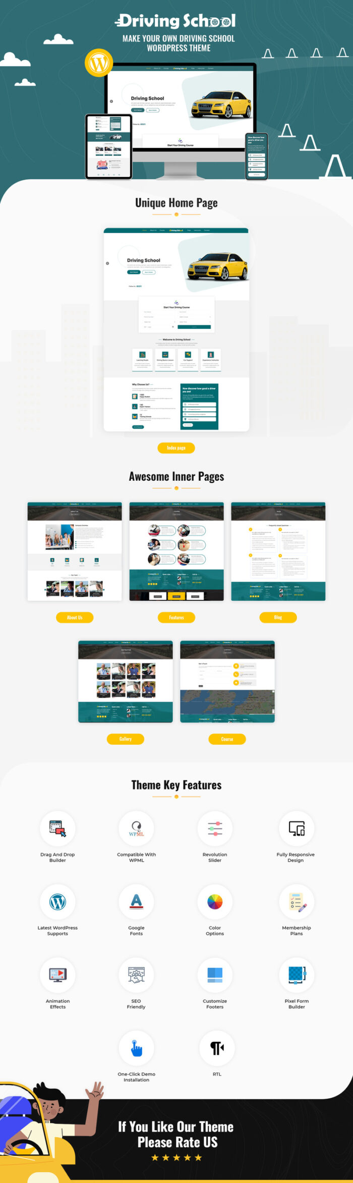 DriveOn - Driving School WordPress Theme - Features Image 1