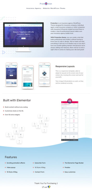 Protection - Insurance Agency Website WordPress Theme - Features Image 1