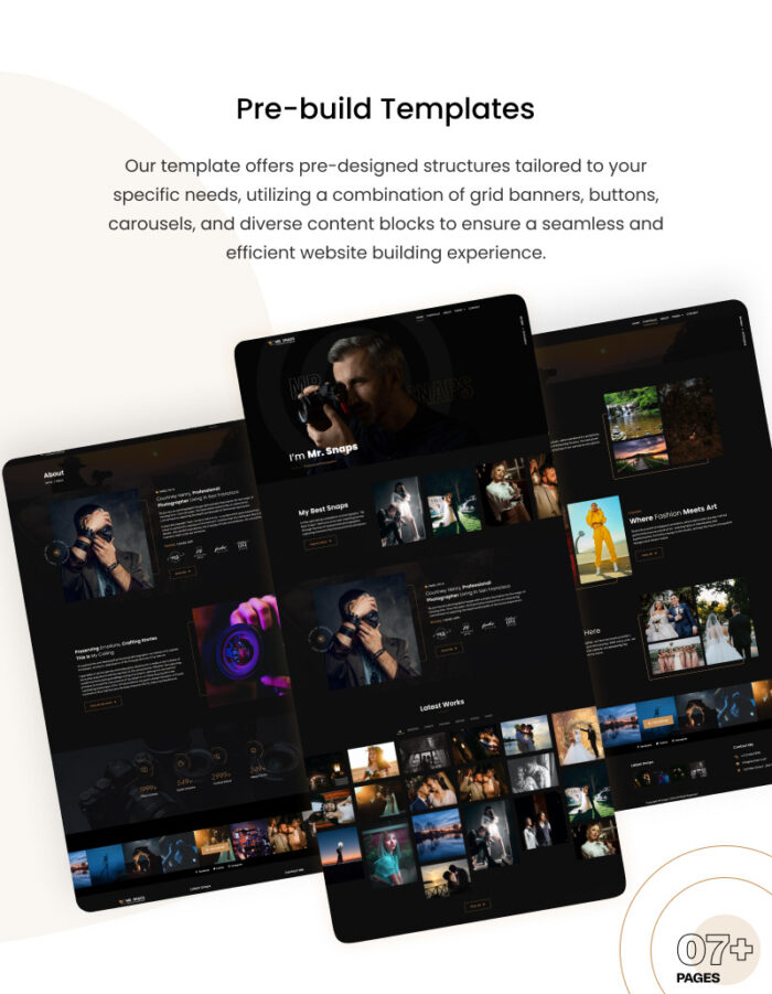 Mr Snaps - Professional Photography Studio Elementor Template Kit - Features Image 4