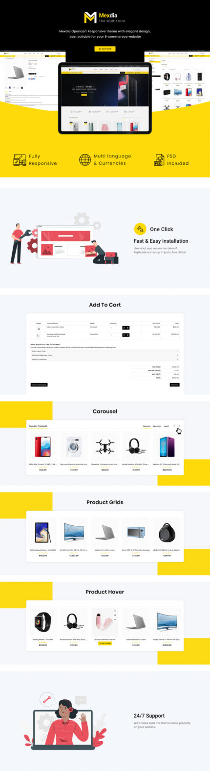 Mexdia - Multipurpose OpenCart Template - Features Image 1