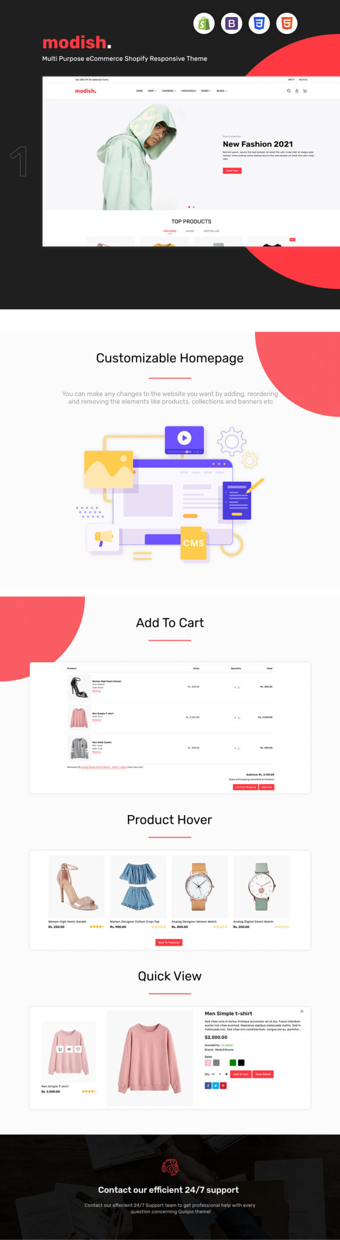 Modish - Multipurpose Fashion Shoes Shopify Template - Features Image 1