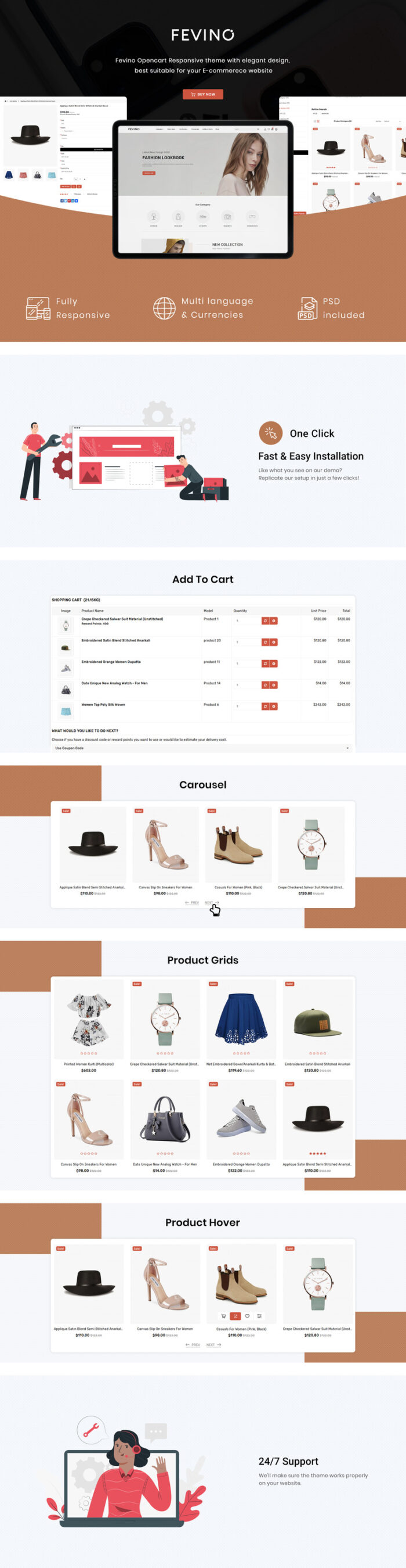 Fevino - Multipurpose Fashion Responsive Store OpenCart Template - Features Image 1