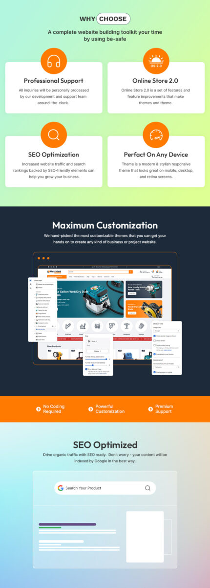 Hexmart - Construction Tools & Equipment Store Multipurpose Shopify 2.0 Responsive Theme - Features Image 1