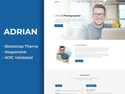 Adrian - Personal Portfolio Landing Page Template - Features Image 1