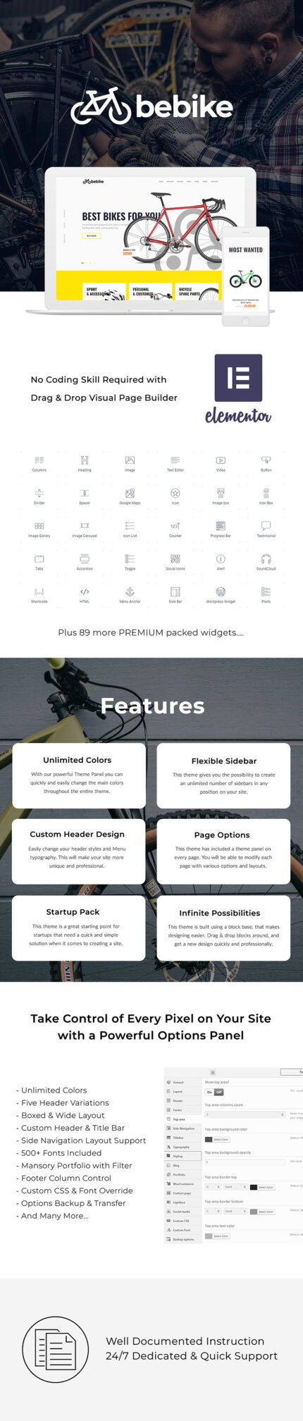 Bebike - Sport Bicycle Store WordPress Theme - Features Image 1