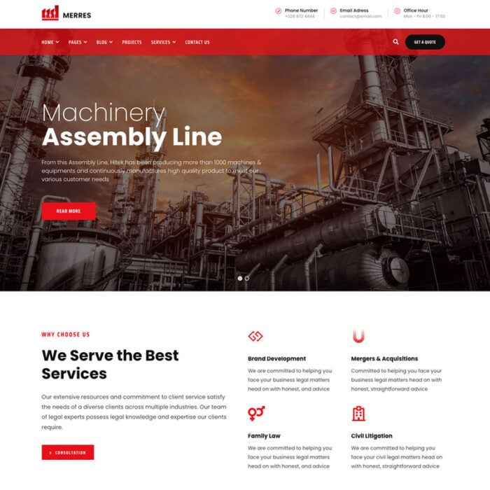 Merres - Industrial and Manufacturing Joomla 5 Templates - Features Image 1