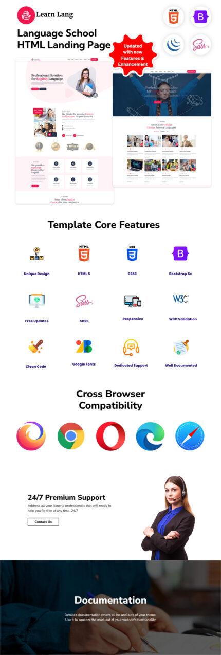 Learn Lang - Language School HTML Landing Page Template - Features Image 1