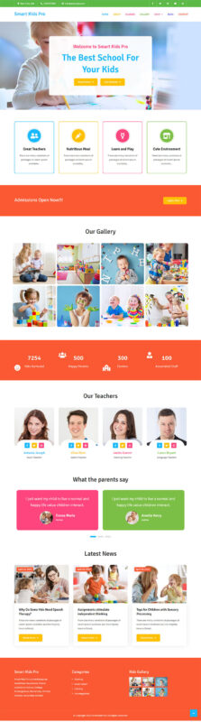 Smart Kids Pro - Kindergarten WordPress Theme - Features Image 1