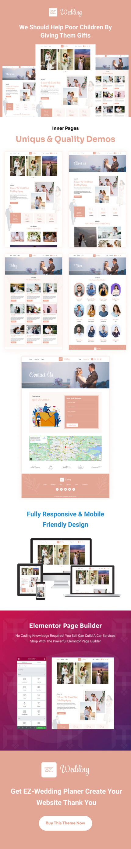 EZ Wedding Planner: Ultimate WordPress Theme for Modern Weddings and Event Planning - Features Image 1