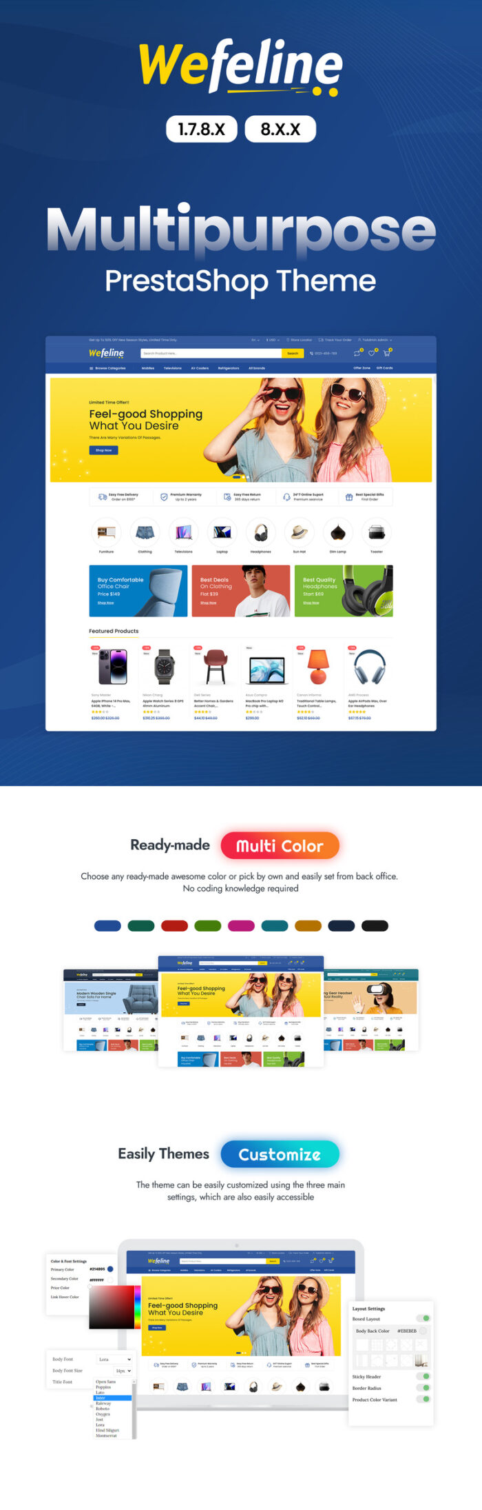 Wefeline  - Electronics and Multipurpose PrestaShop Theme - Features Image 1