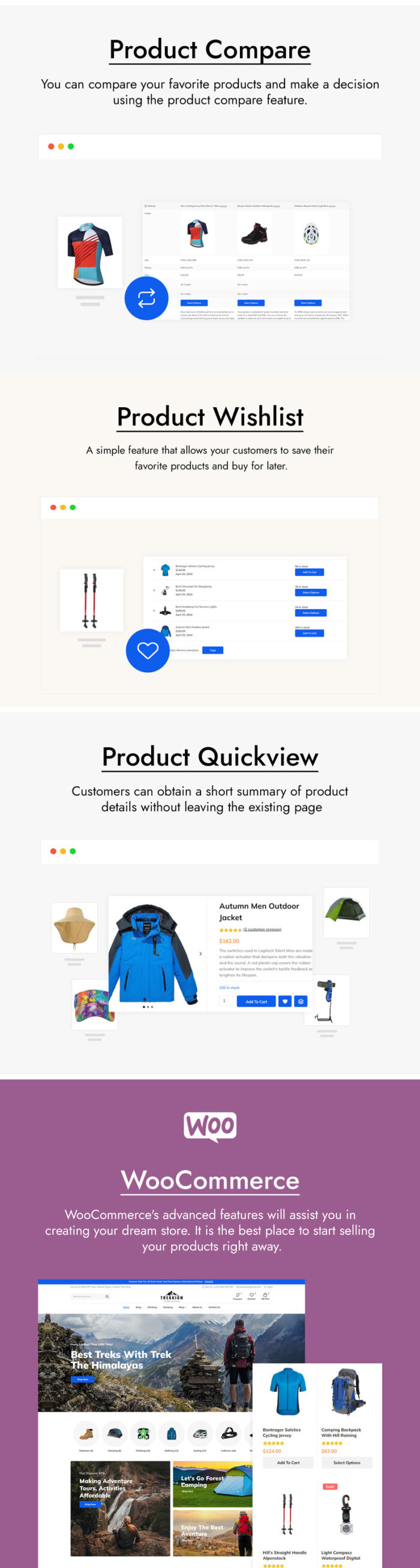 Trekkiow - Hiking, Camping, Trakking & Sports Store WooCommerce Theme - Features Image 4