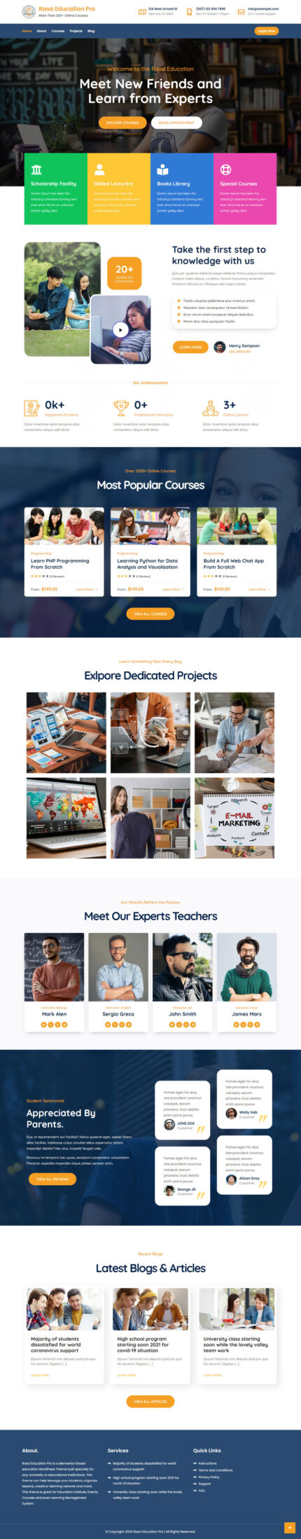 Rasa Education Pro - Elementor Based Education WordPress Theme - Features Image 1