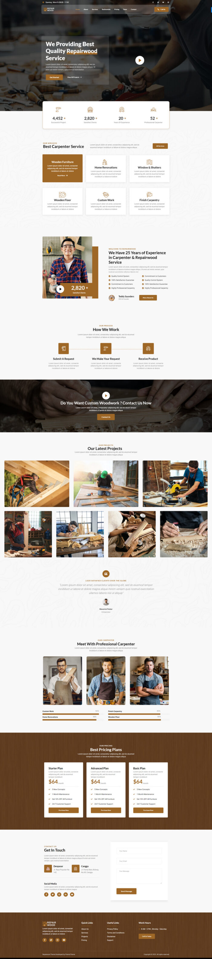 Repairwood Service - Elementor One Page Wordpress Theme - Features Image 1