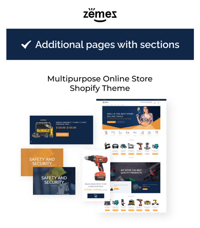 Tools and Equipment Store Responsive Shopify Theme - Features Image 1