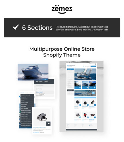 Responsive Yachting Shopify Theme - Features Image 1