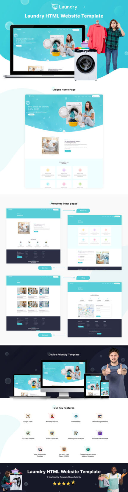 Laundry HTML Website Template - Features Image 1