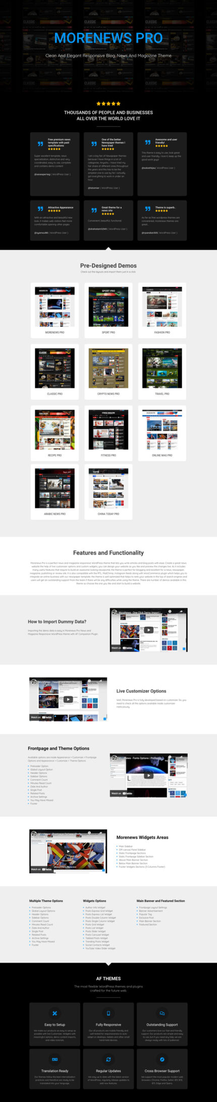 MoreNews Pro – Professional WordPress Theme for News, Blog, and Magazine Websites - Features Image 1