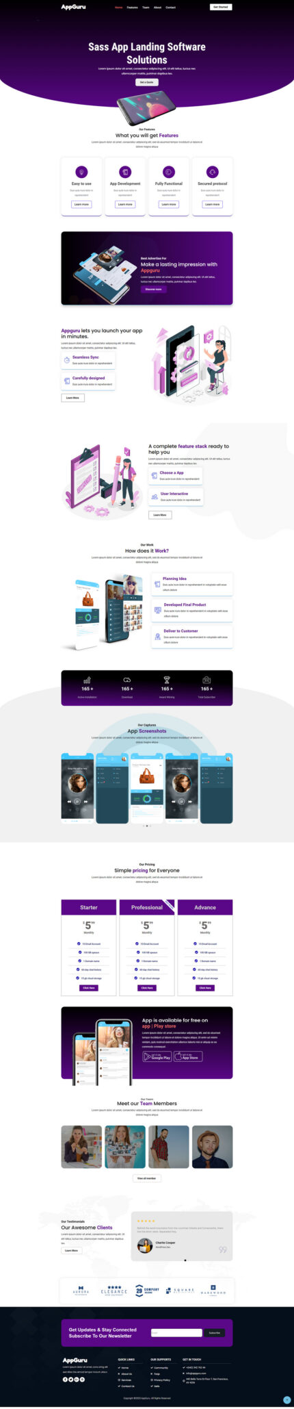 AppGuru Sass mobile App Landing Wordpress theme - Features Image 1