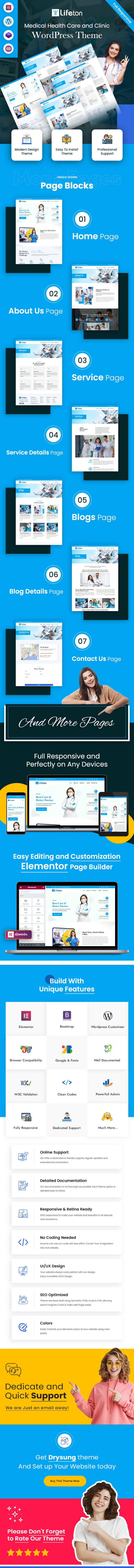 Lifeton - Medical Health Care and Clinic WordPress Theme - Features Image 1