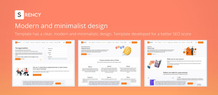 Srency - HTML Cryptocurrencies Website Template - Features Image 1