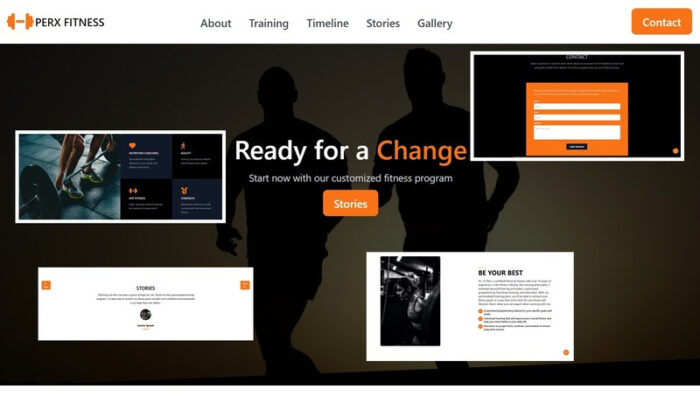 Perx – Clean Tailwind HTML Onpage Fitness Template - Features Image 1