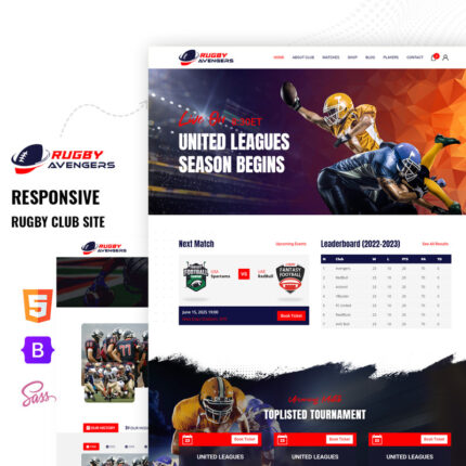 Brugy - Rugby Game, Club Team Multipage HTML5 Website Template - Features Image 1