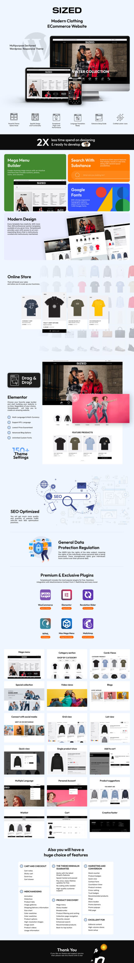 Sized- Premium Multipurpose Store Elementor WooCommerce Responsive Theme - Features Image 1