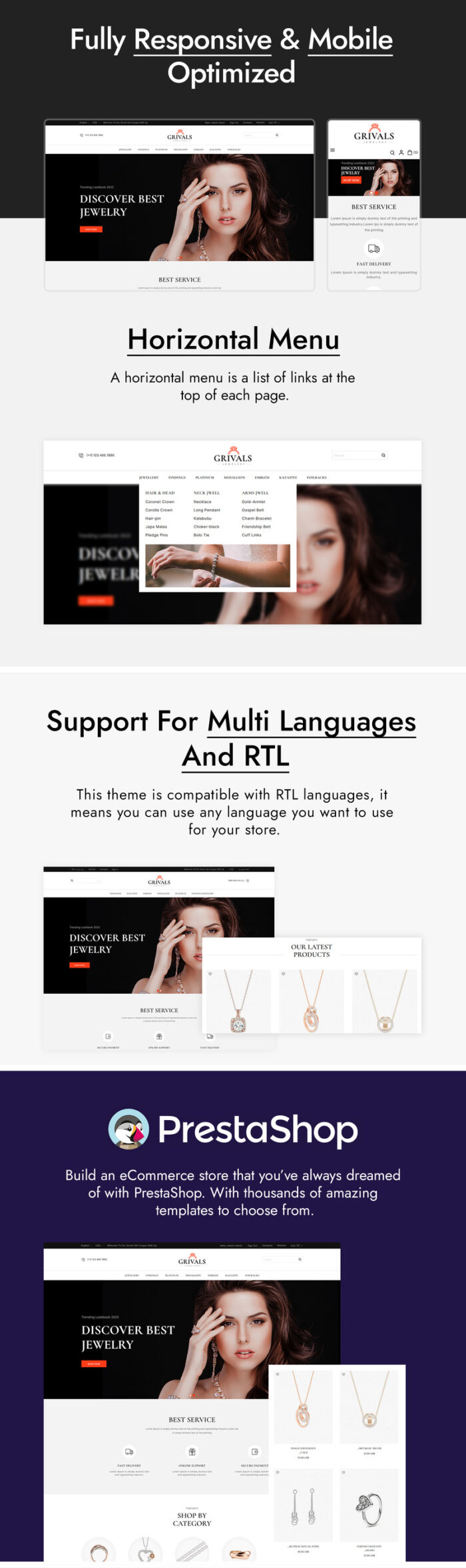 Grivals - Jewelry and Diamond PrestaShop Theme - Features Image 1