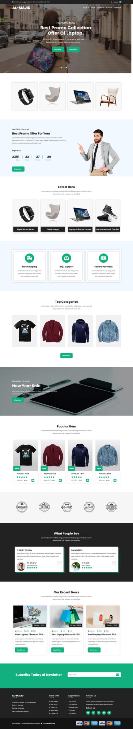 Al-Majid - E-commerce Bootstrap Website Template - Features Image 1