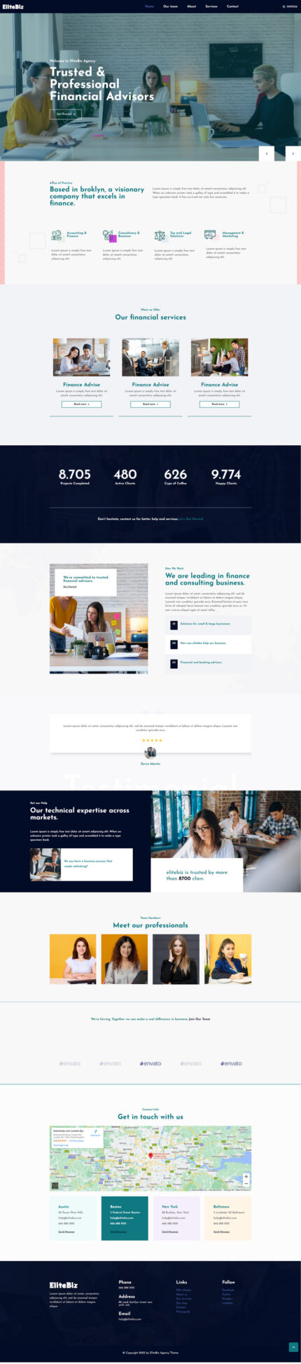 elitebiz business Consulting wordpress theme - Features Image 1