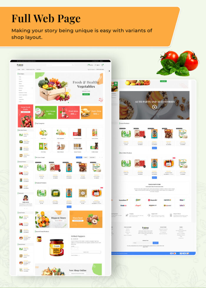 FreshG Mega Grocery–Food Drink–Coffee Shopify 2.0 Premium Responsive Theme - Features Image 3