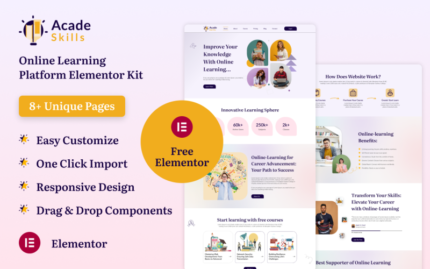 Acade Skills - Online Learning Platform Elementor Kit