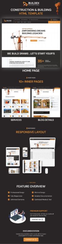 Buildex - Extensive Construction and Building Company HTML5 Website Template - Features Image 1